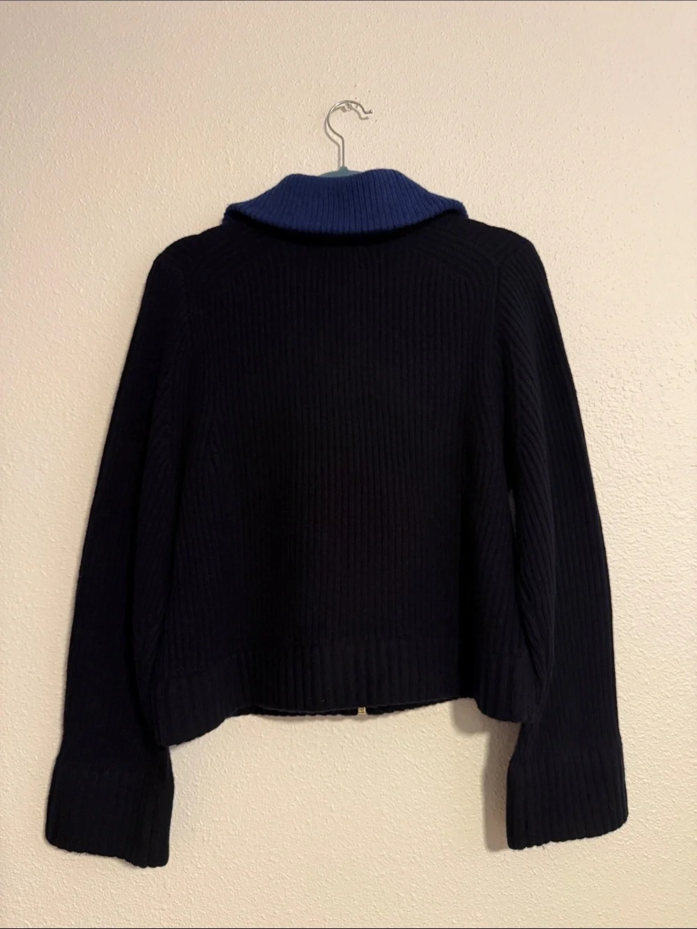 J.Crew Colorblock Collared Full Zip Sweater in Wool